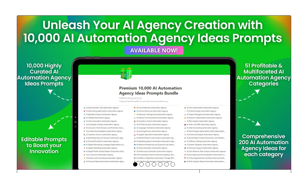 10,000 AI Automation Agency Idea Prompts screenshot