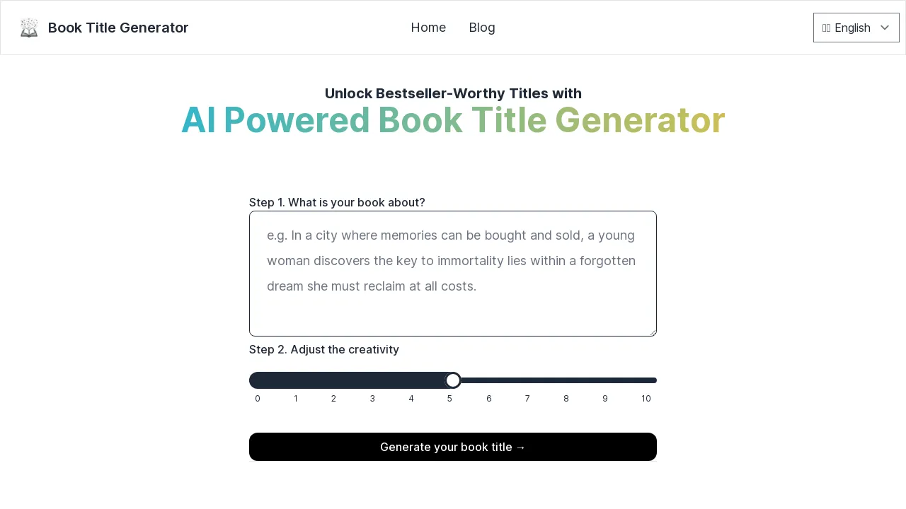 AI Book Title Generator screenshot