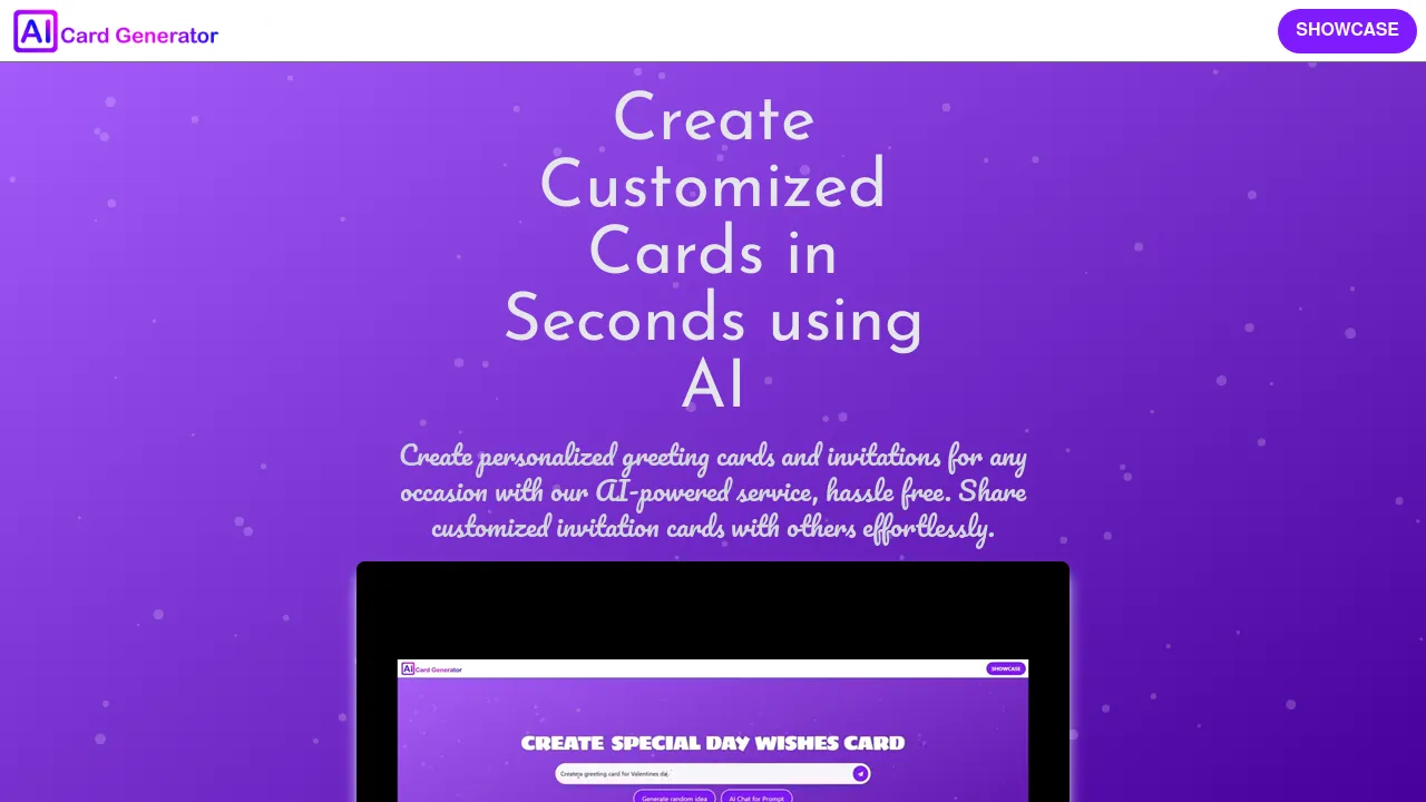 AI Card generator screenshot