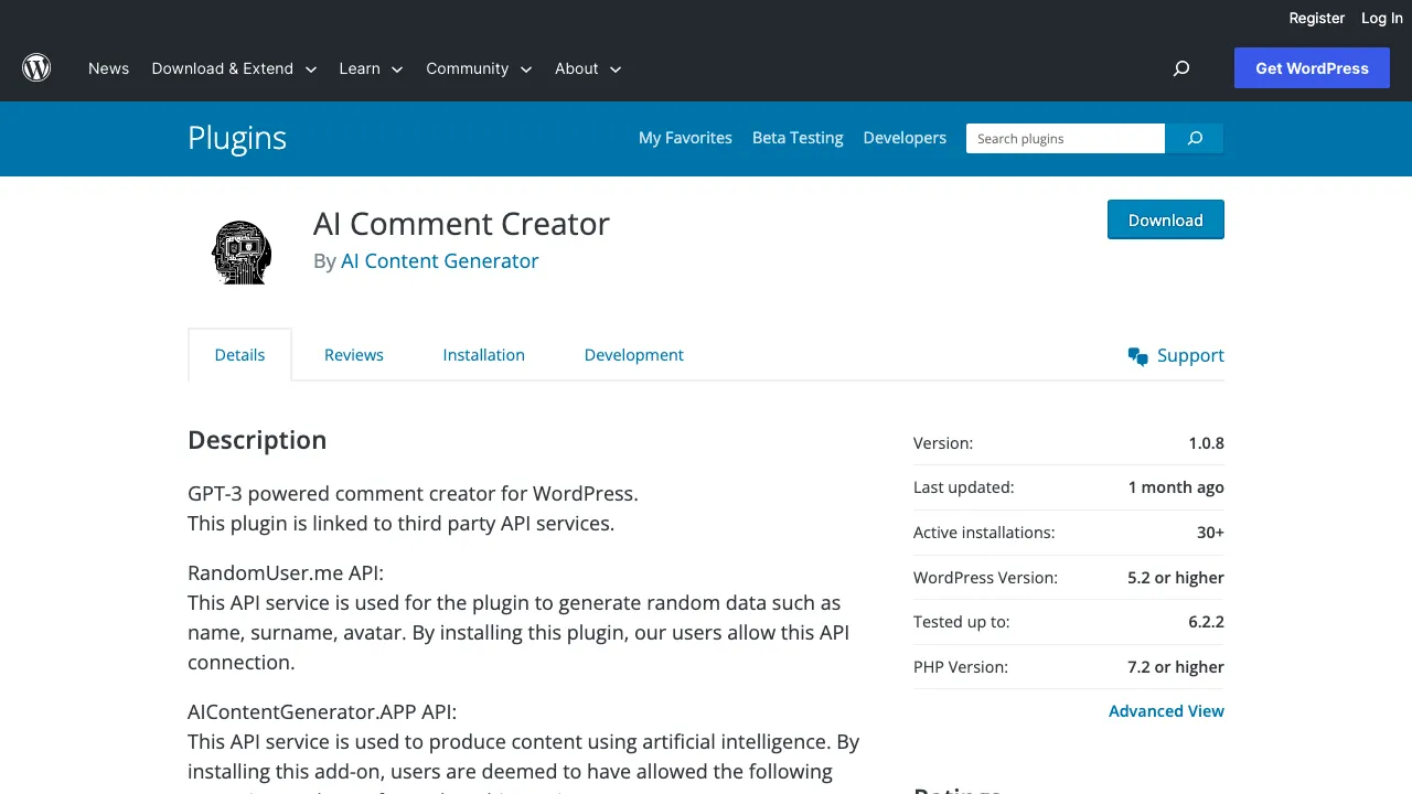 AI Comment Creator screenshot