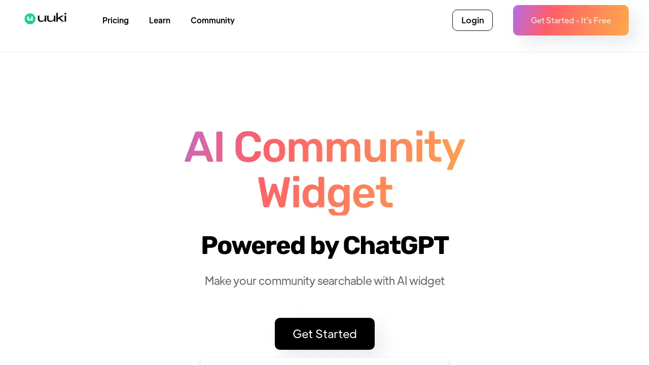 AI Community Widget screenshot