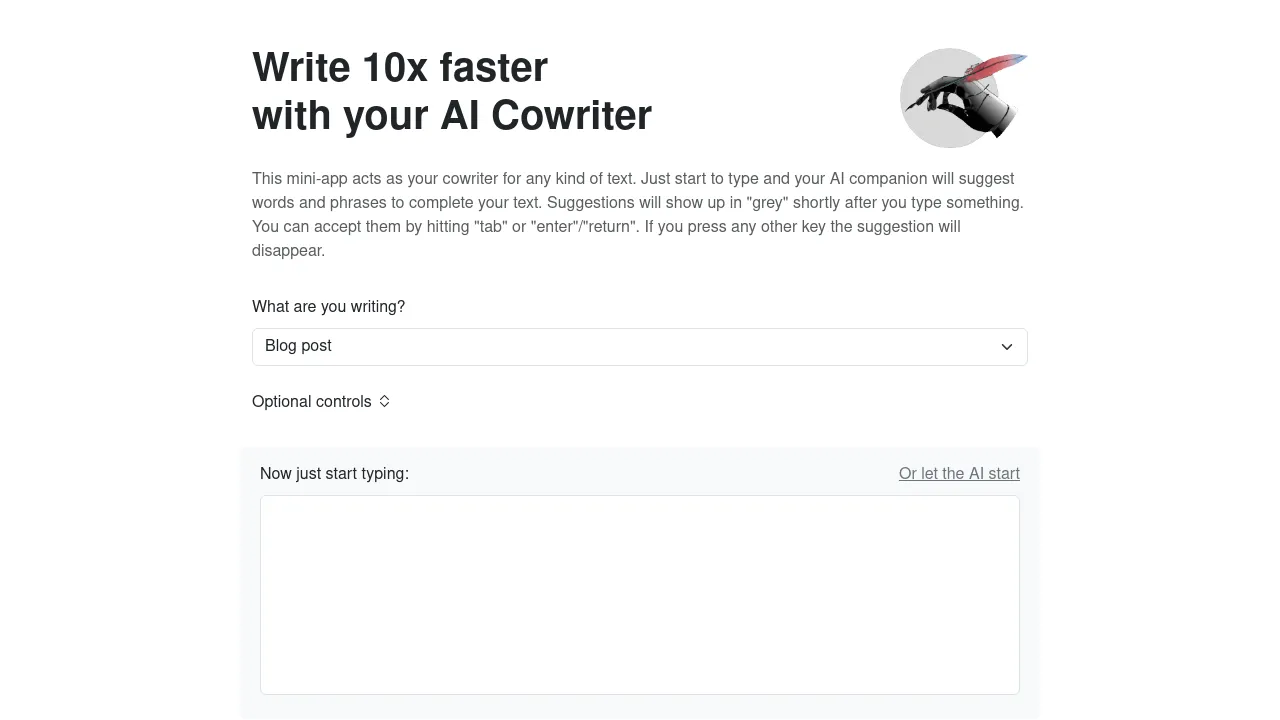 AI Cowriter screenshot