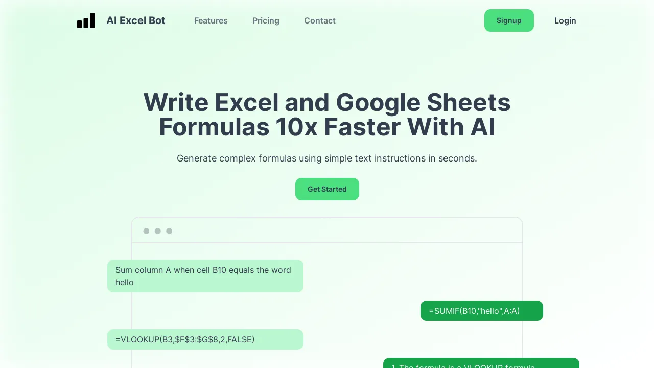 AI Excel Bot screenshot