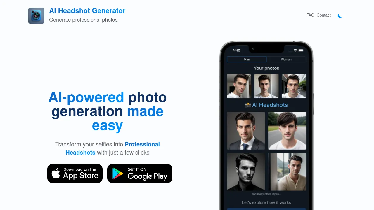 AI Headshot Generator screenshot