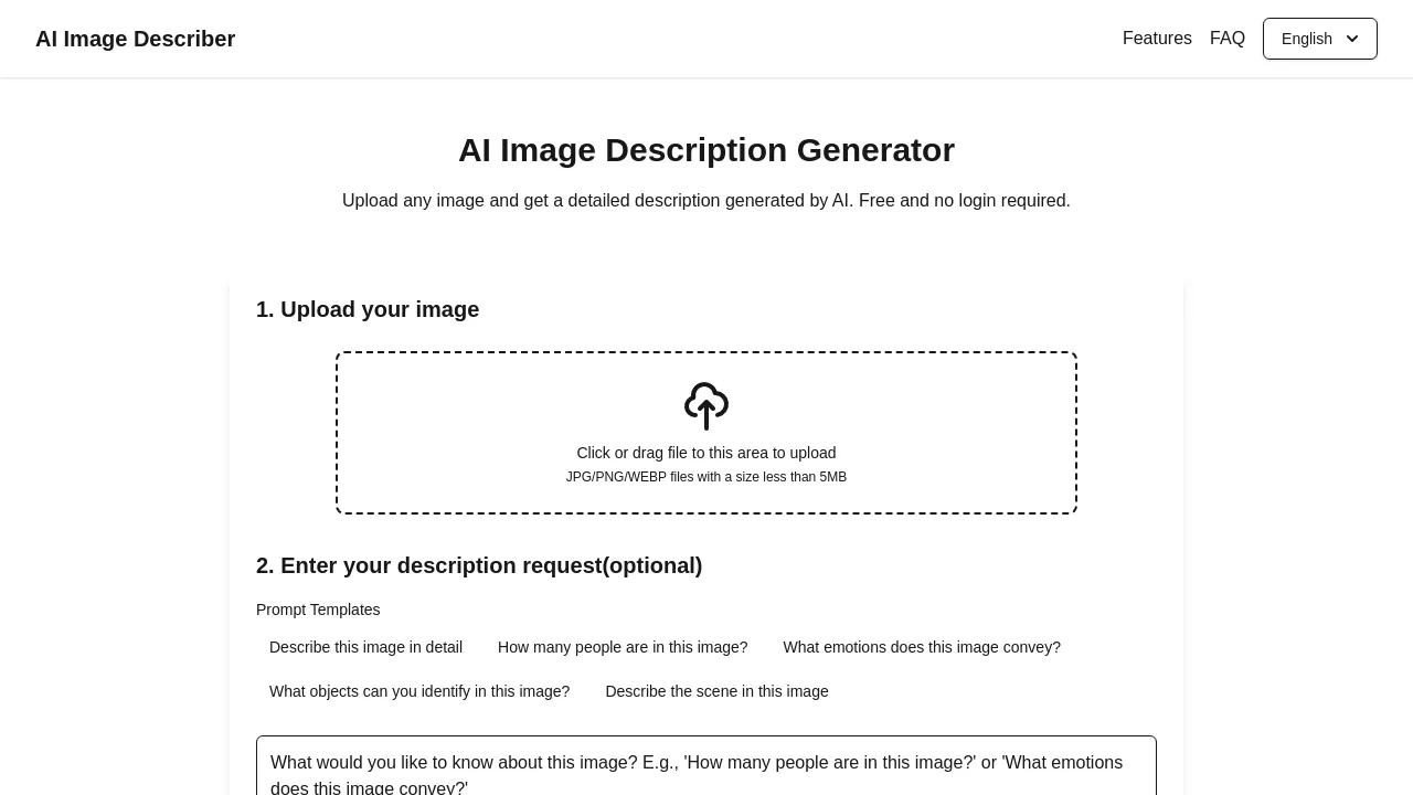 AI Image Description Generator
