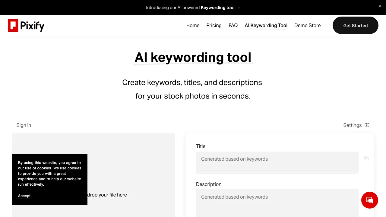AI Keywording Tool screenshot