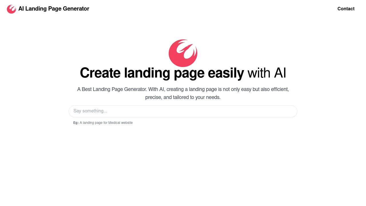 AI Landing Page Generator screenshot