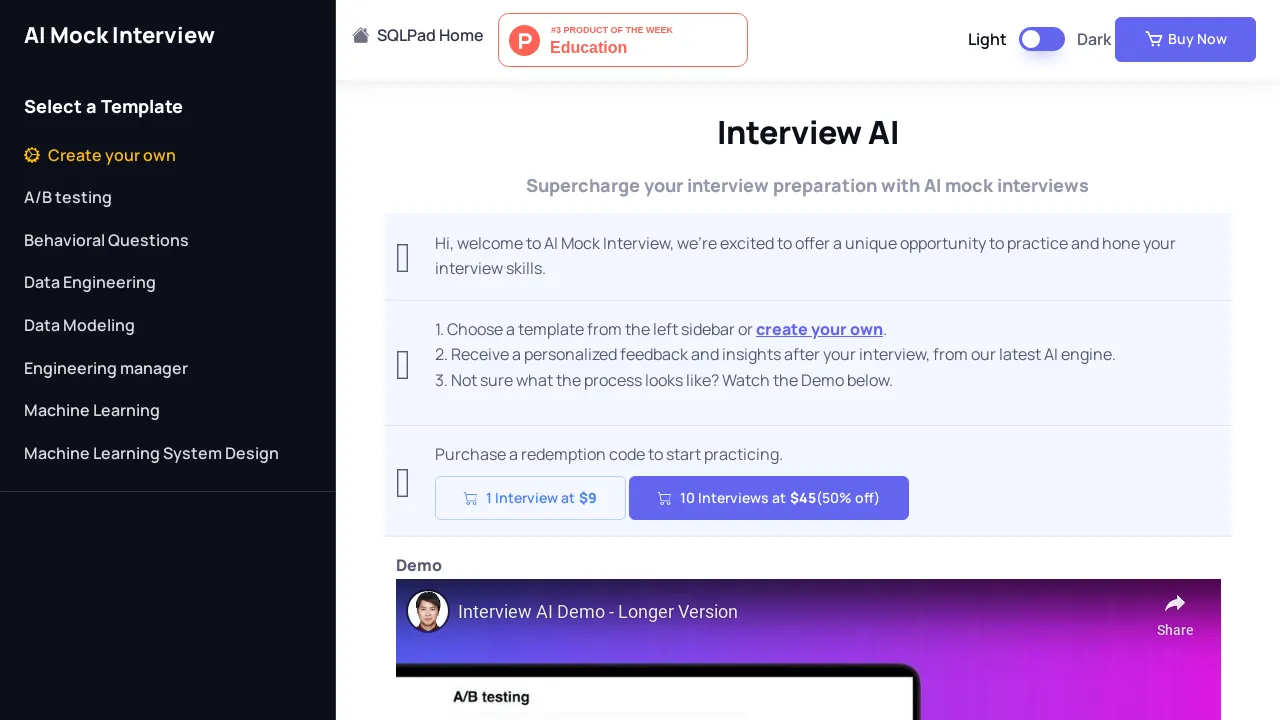 AI Mock Interview screenshot