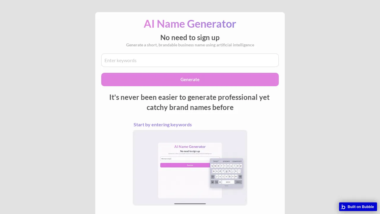 AI Name Generator screenshot