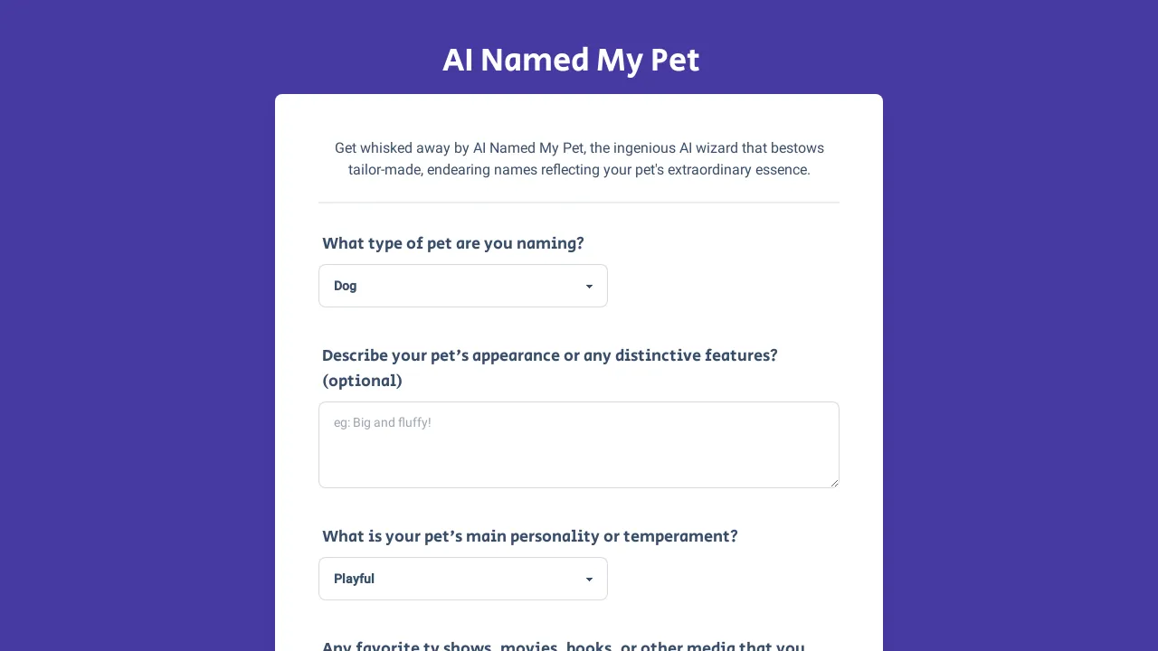 AI Named My Pet screenshot