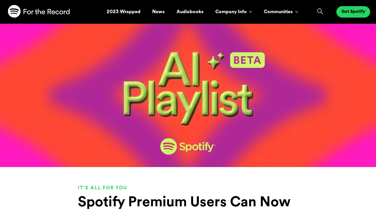 AI Playlists by Spotify