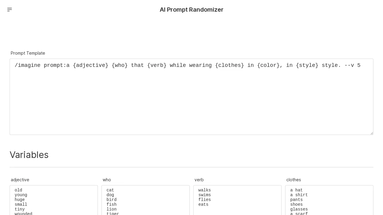 AI Prompt Randomizer screenshot