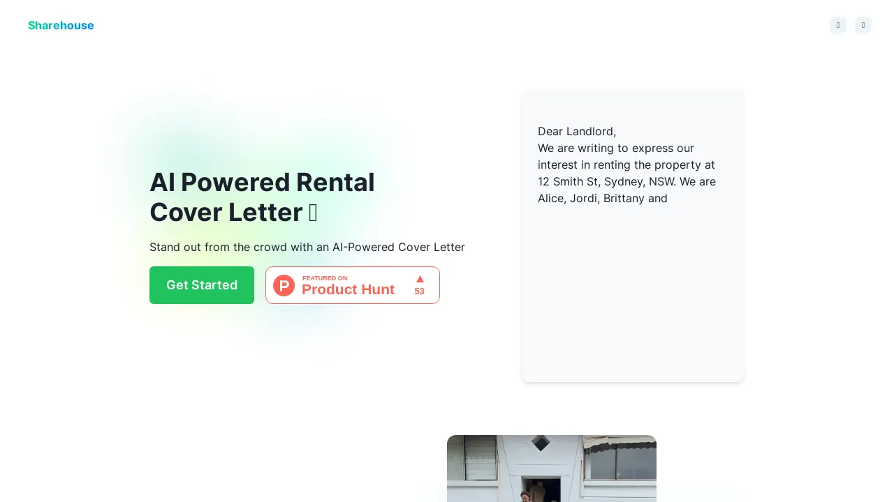 AI Rental Cover Letter screenshot