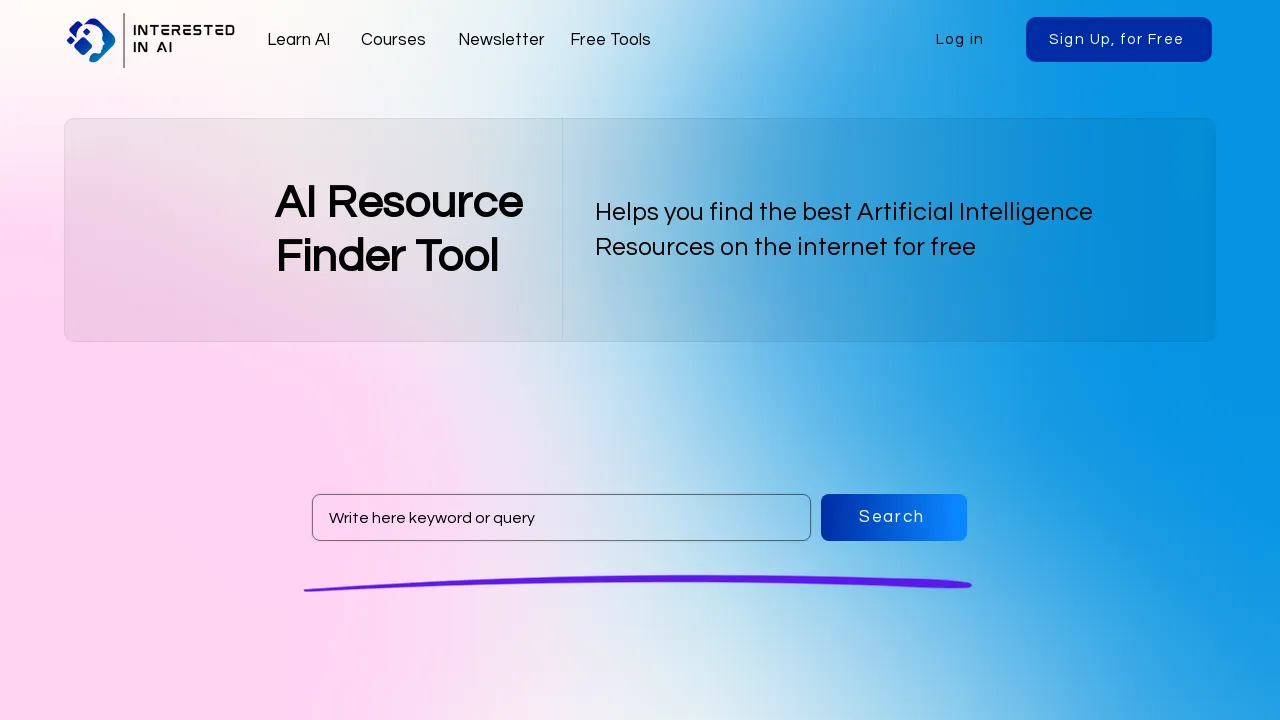 AI Resource Finder Tool screenshot