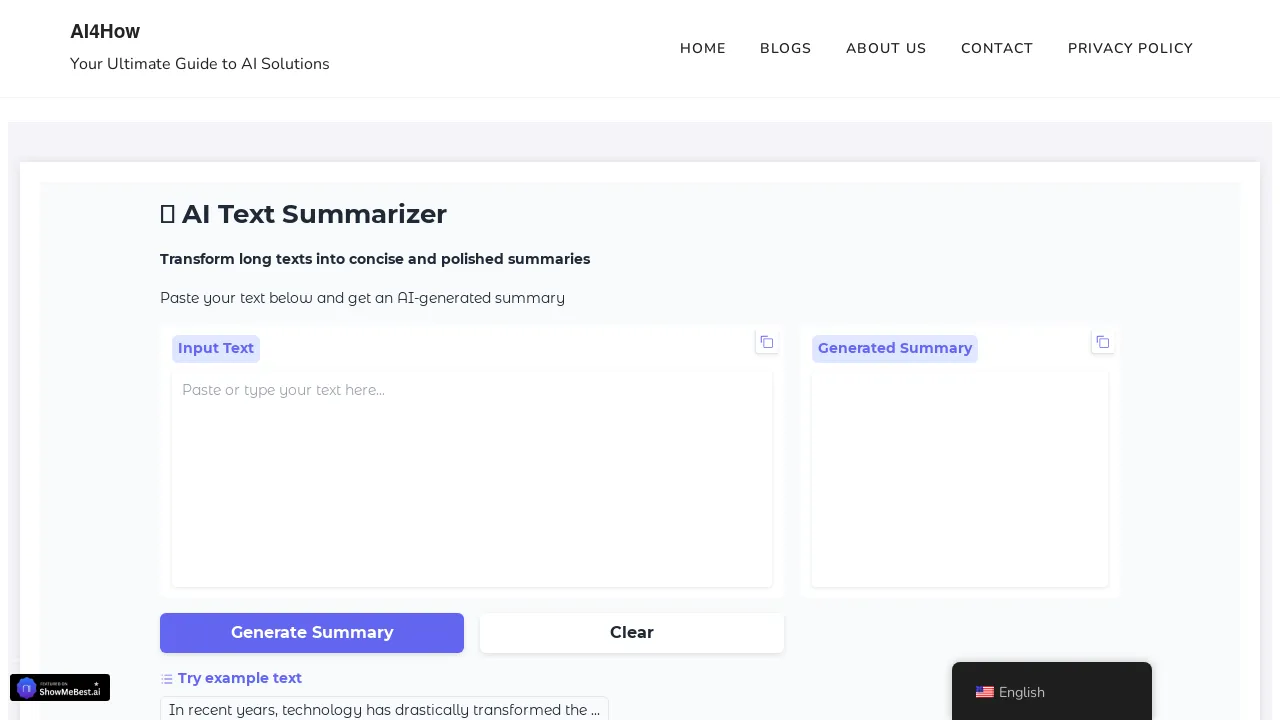 AI Text Summarizer by AI4How