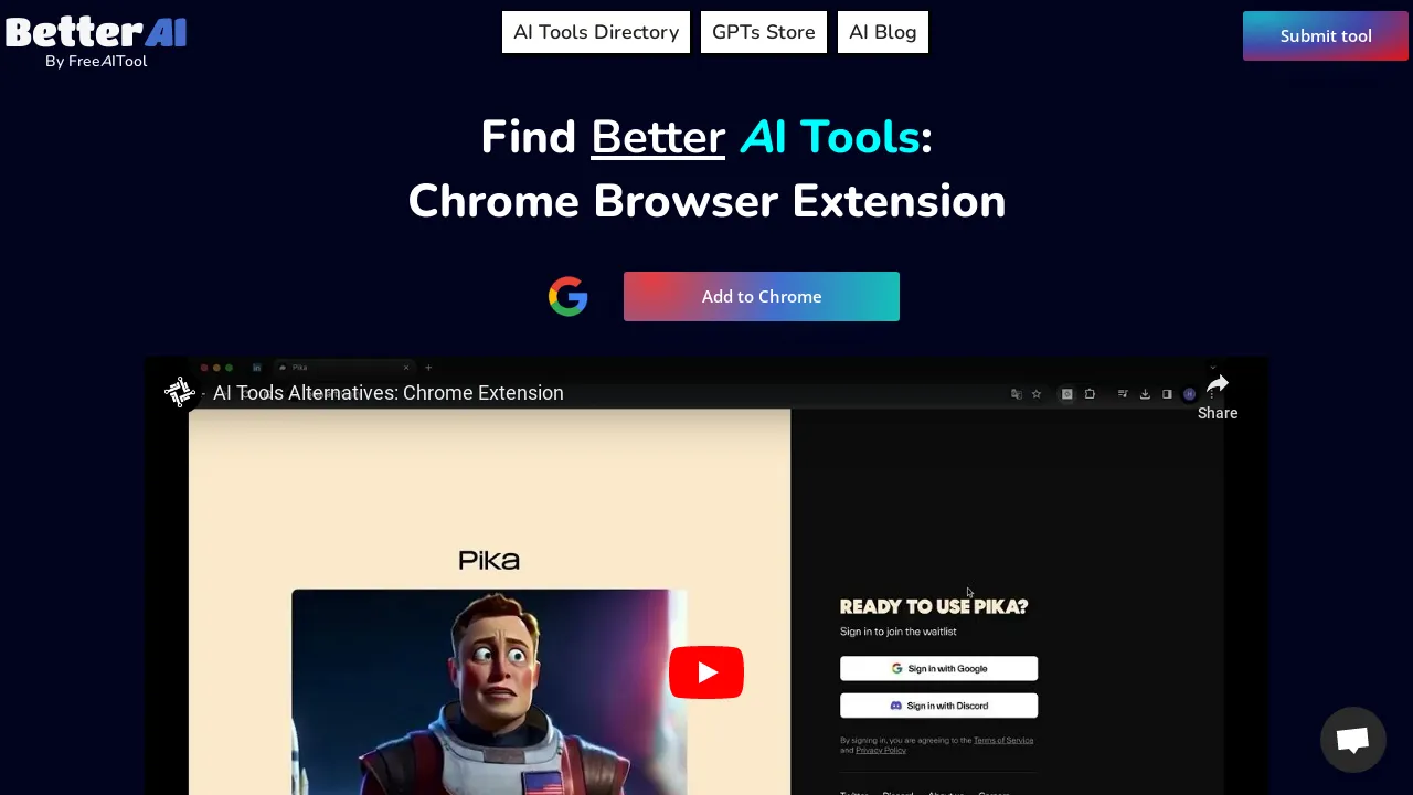 AI Tools Alternatives: Chrome Extension screenshot