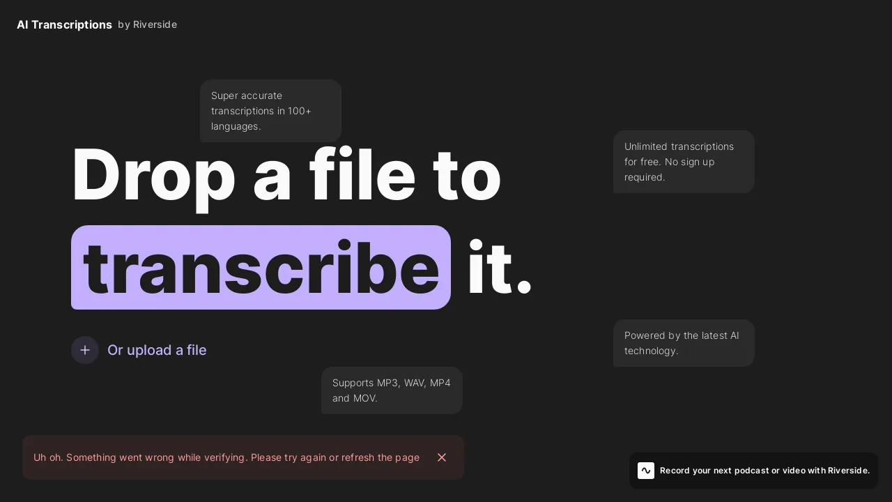 AI Transcriptions by Riverside screenshot