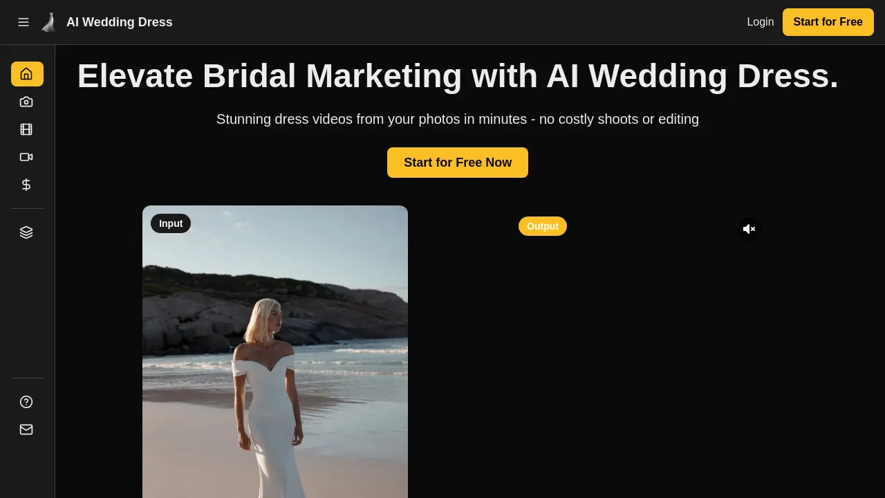 AI Wedding Dress Video Generator | Custom Bridal Content Platform