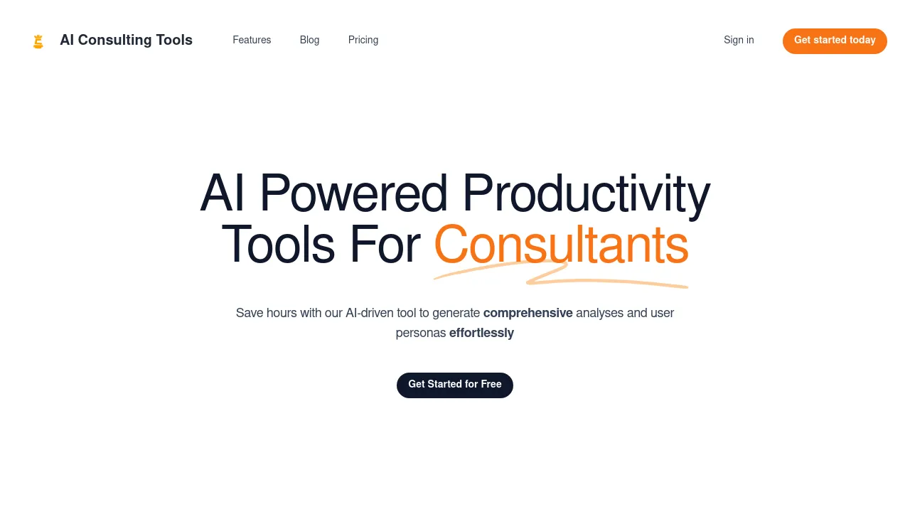 AI consulting tools screenshot