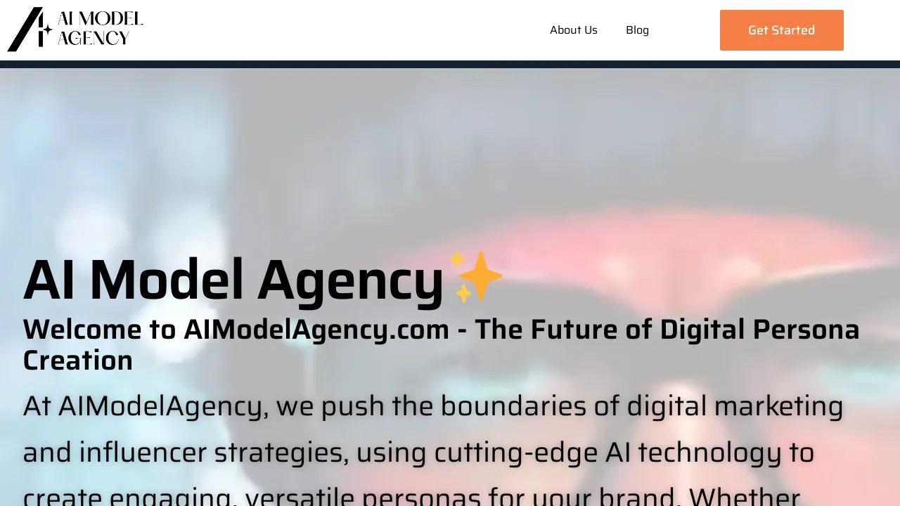 AI model agency screenshot