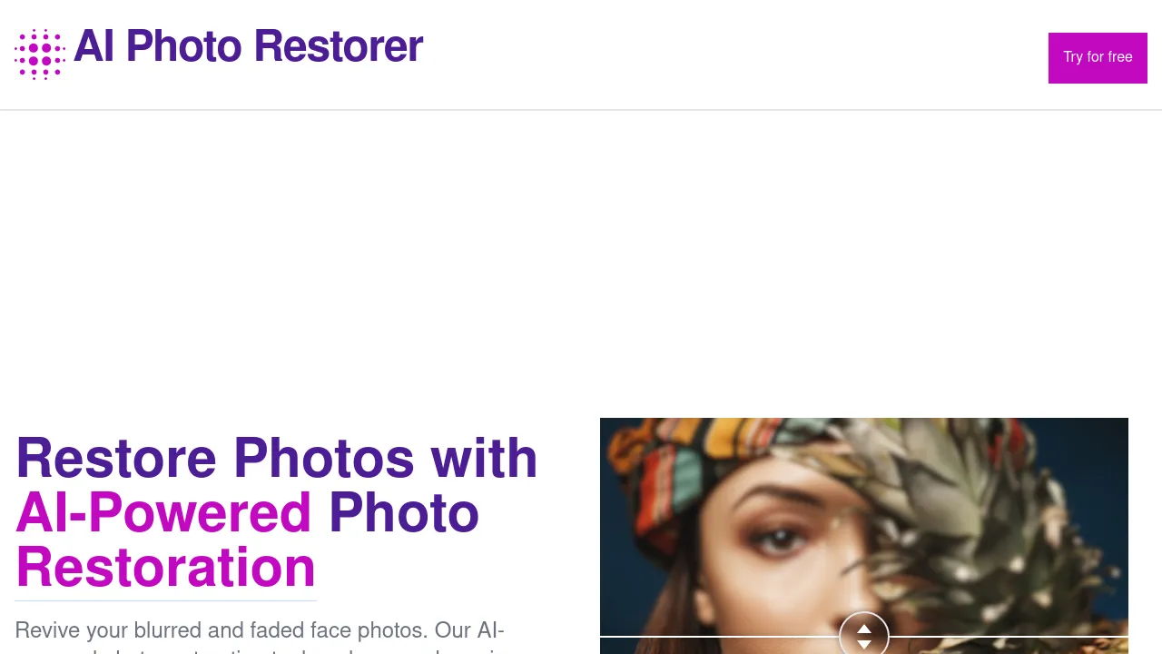 AI photo restorer screenshot