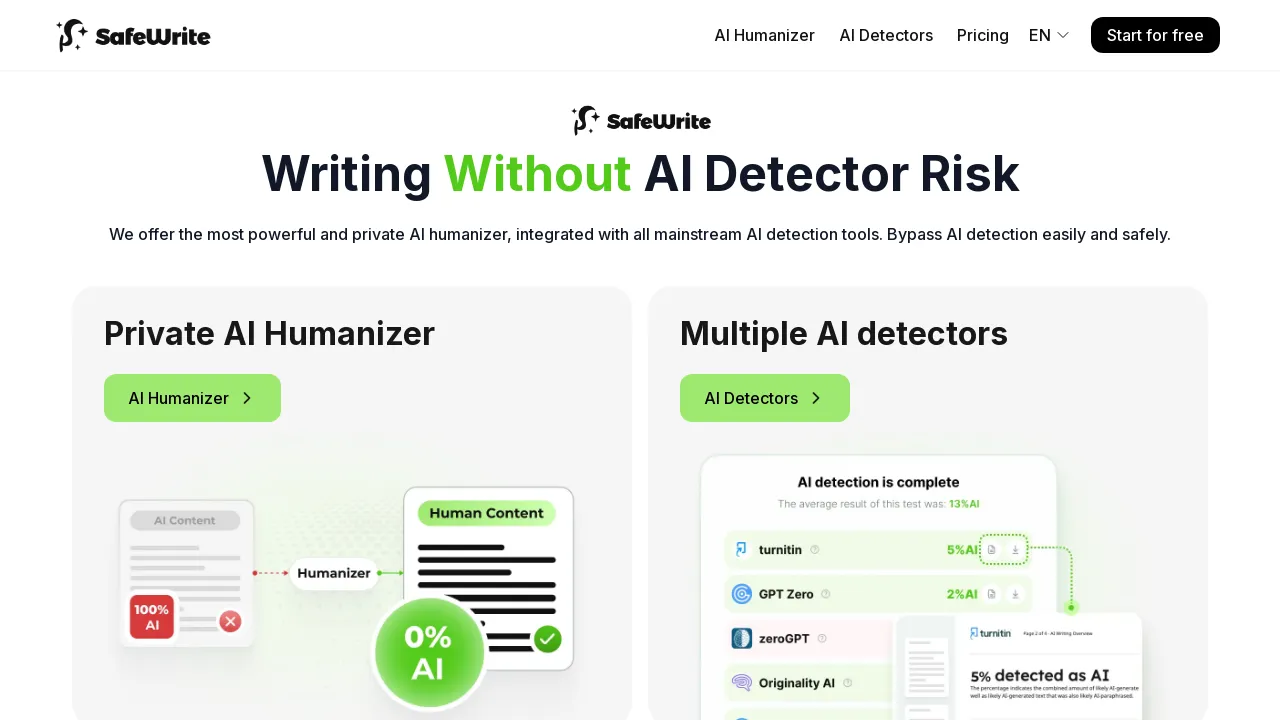 AI rewriting tool for human-like text and detector bypassing. screenshot