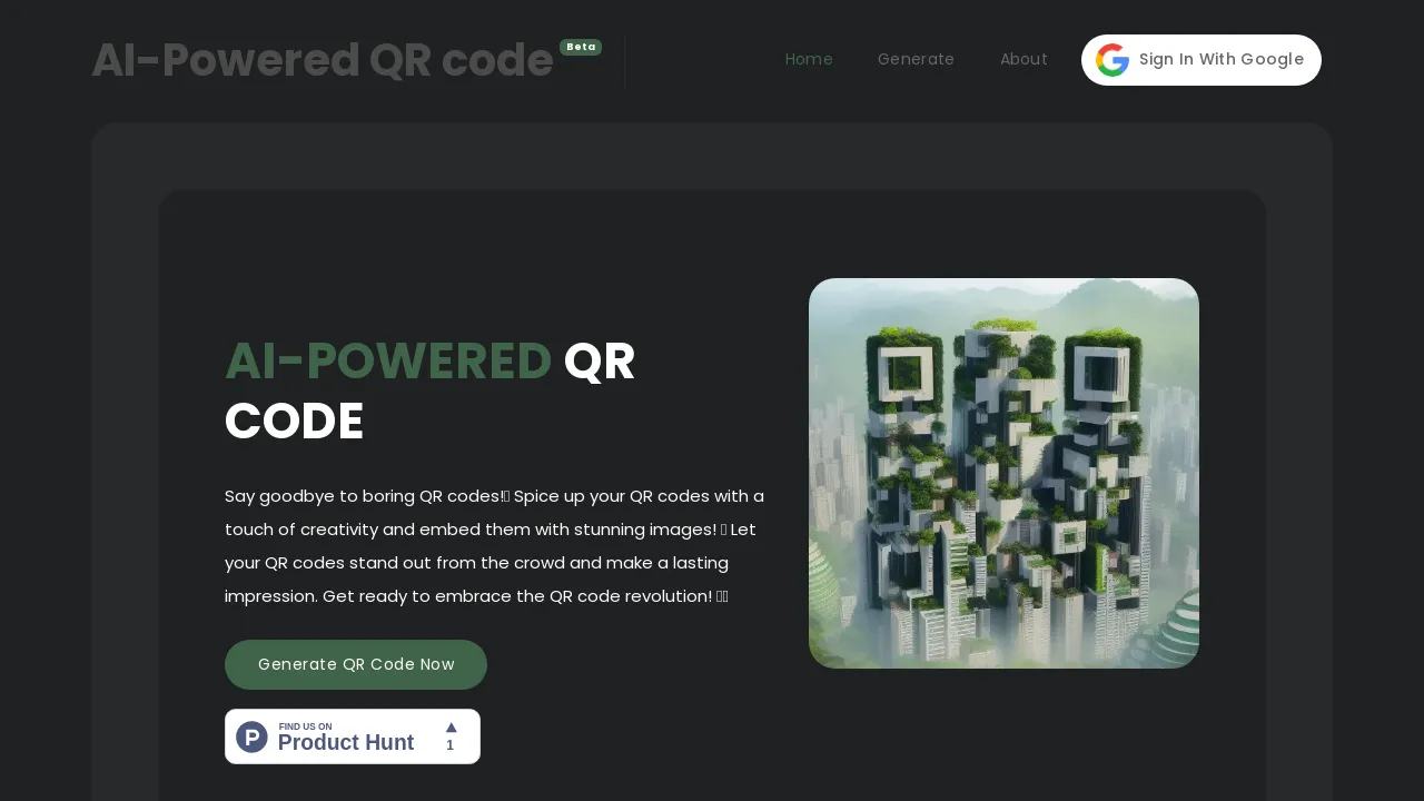 AI-Powered QR code screenshot