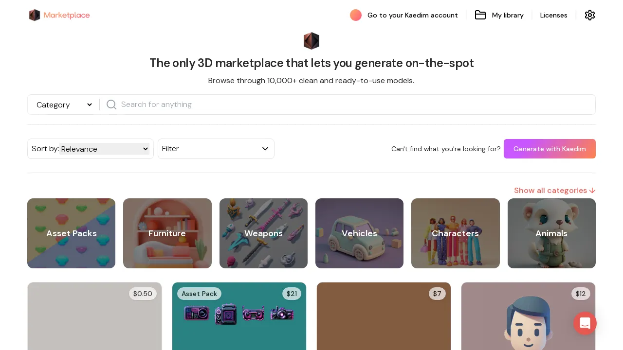 AI-powered 3D Marketplace screenshot