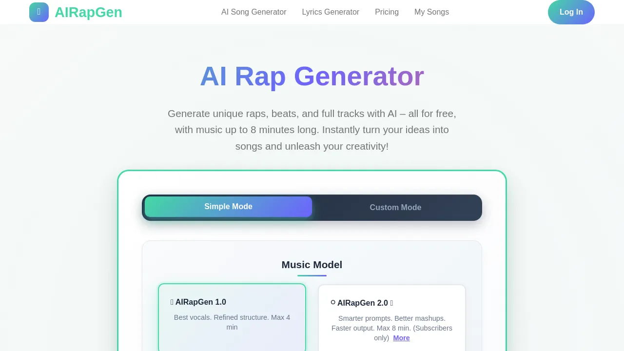 AIRapGen - The Ultimate Free AI Song Generator!