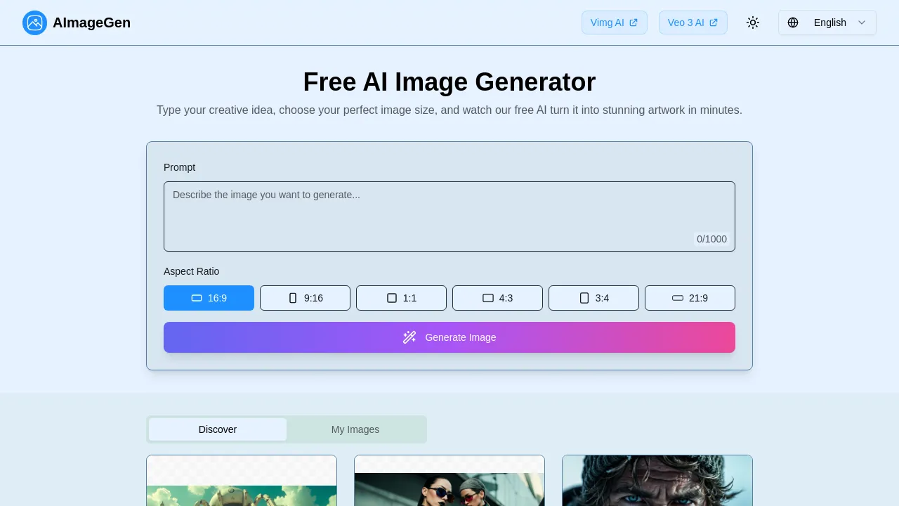AImageGen: Free AI Image Generator | Text to Image Converter