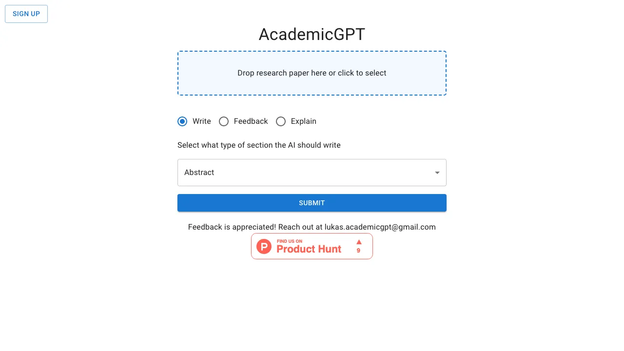 AcademicGPT screenshot