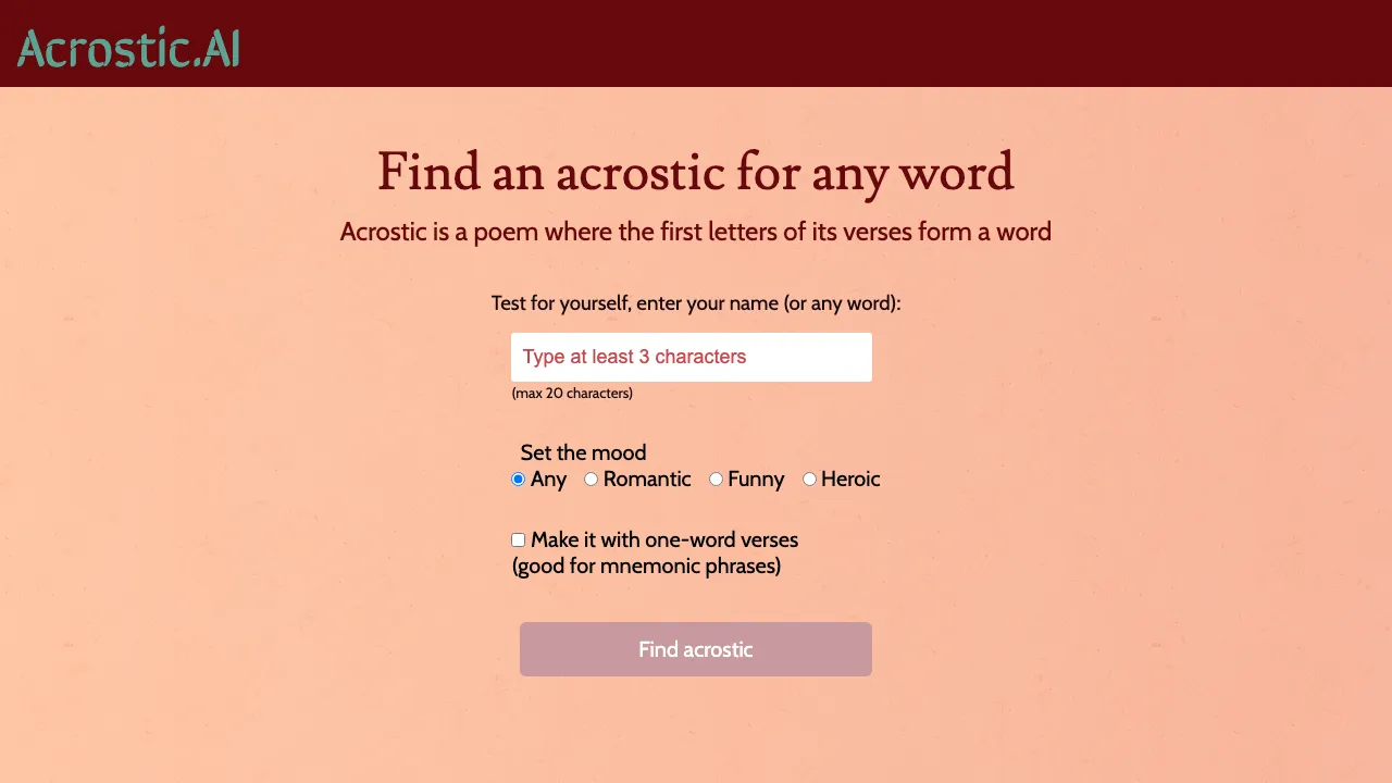 Acrostic AI screenshot