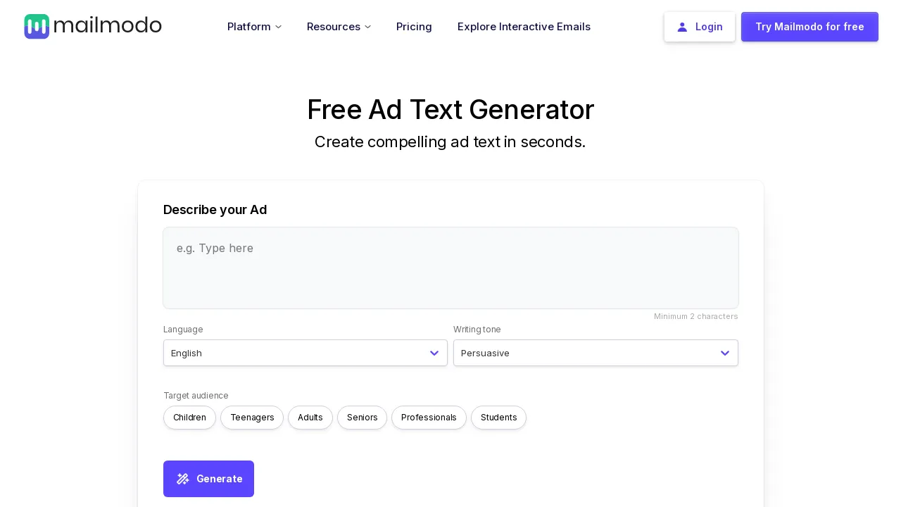 Ad Text Generator