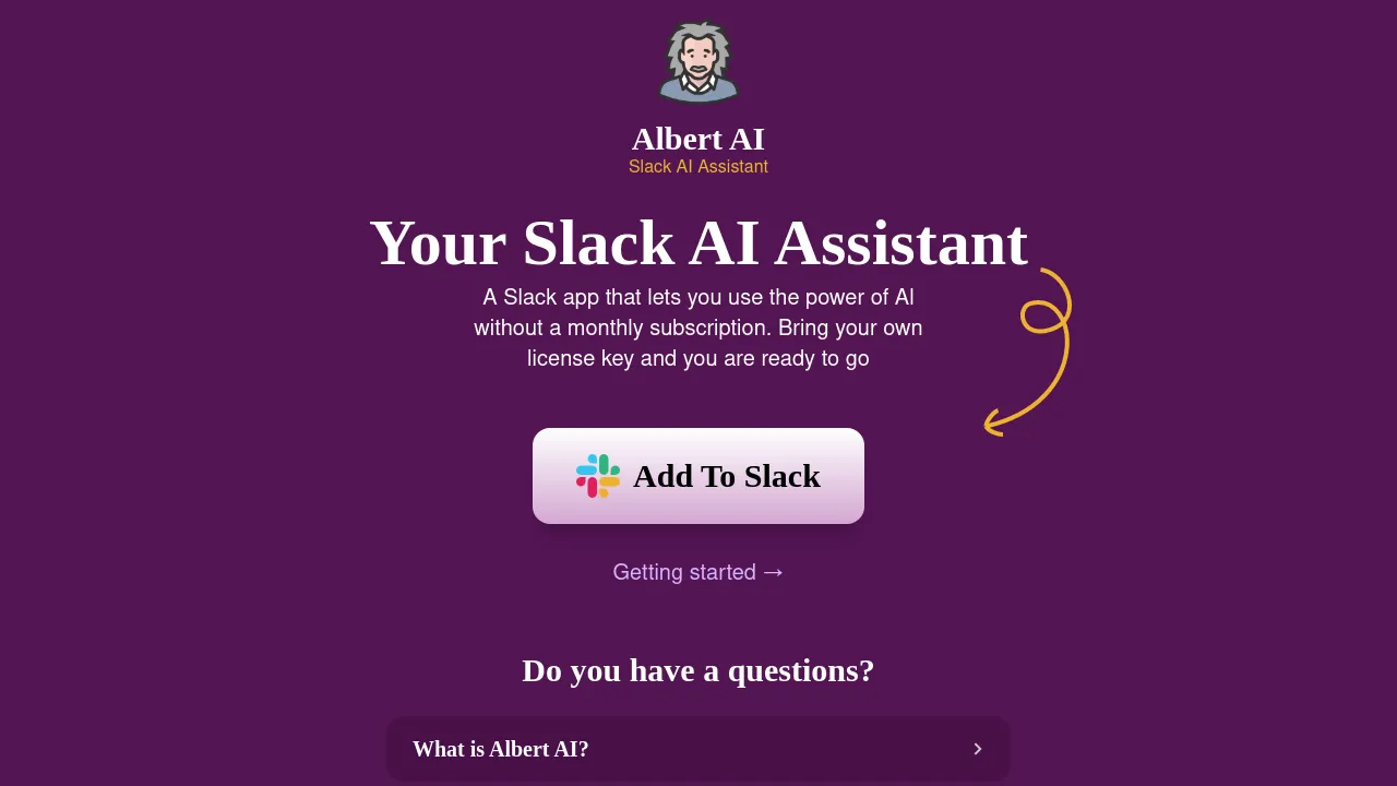 Albert AI screenshot