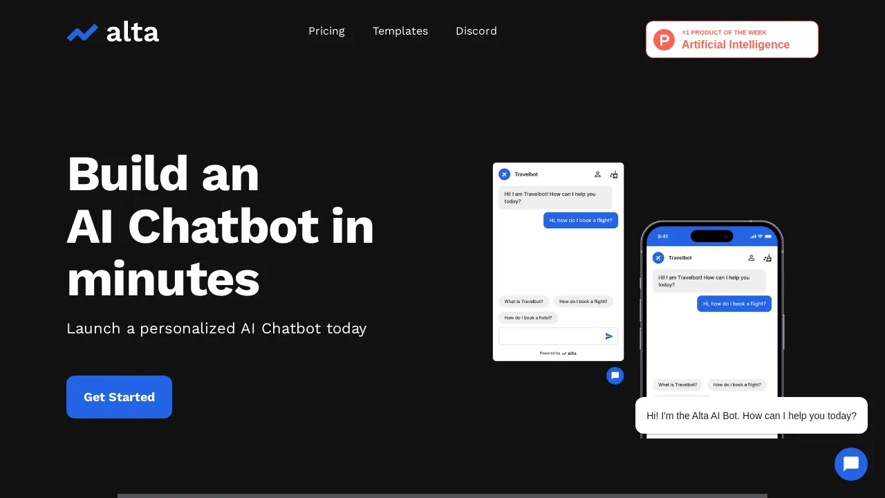 Alta AI Chatbot screenshot