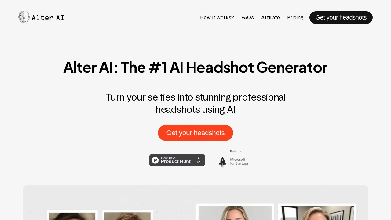 Alter AI AI Headshot Generator screenshot