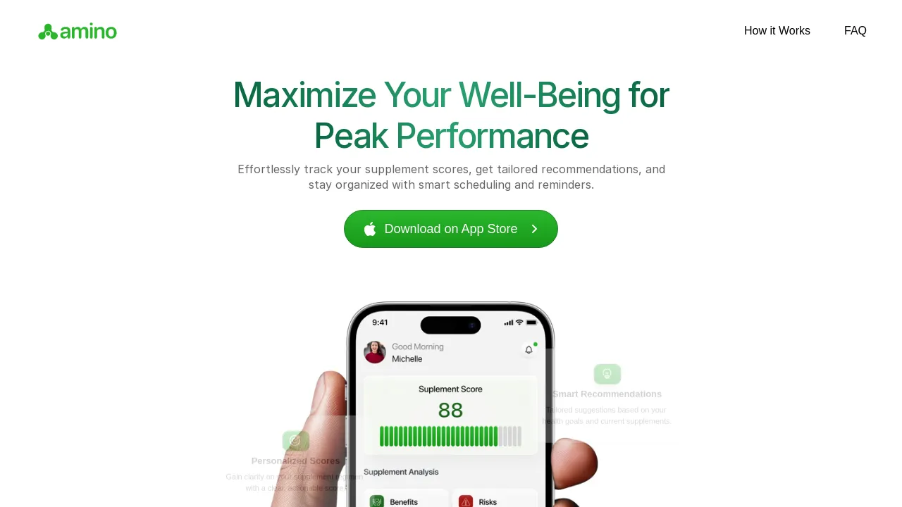 Amino: Supplement Scanner
