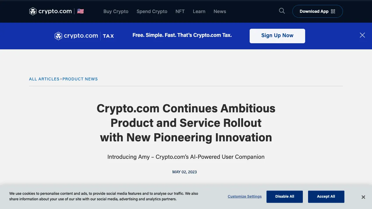 Amy by Crypto.com screenshot