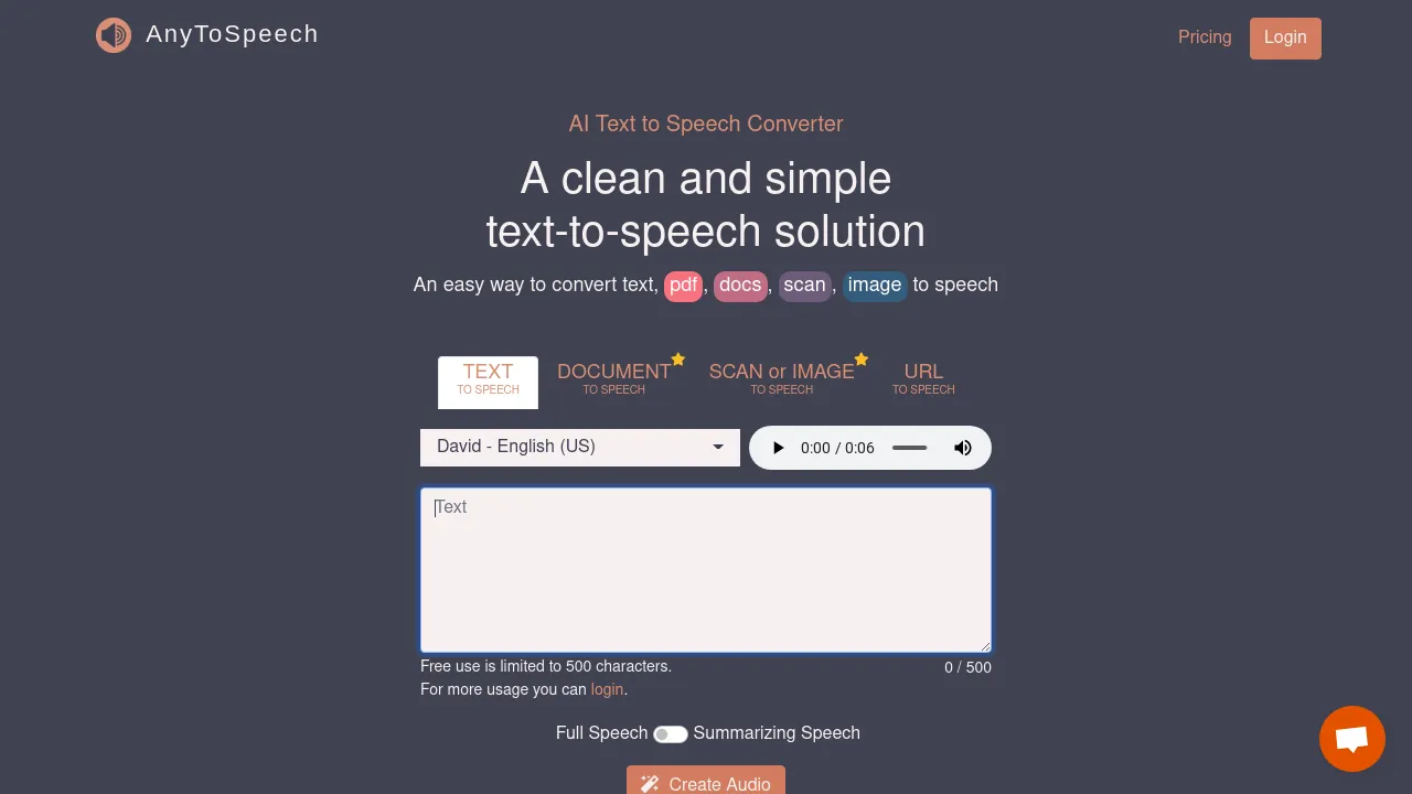 AnyToSpeech screenshot