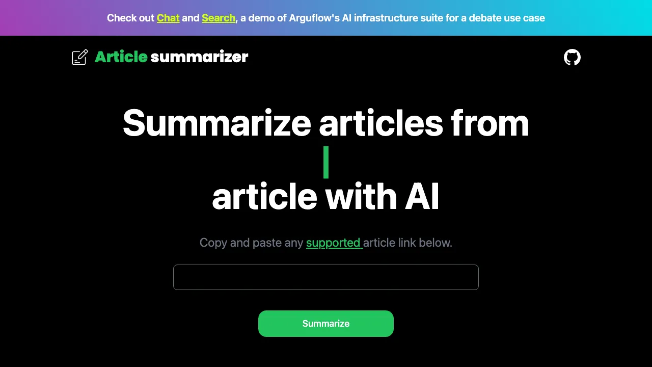 Article Summarizer screenshot