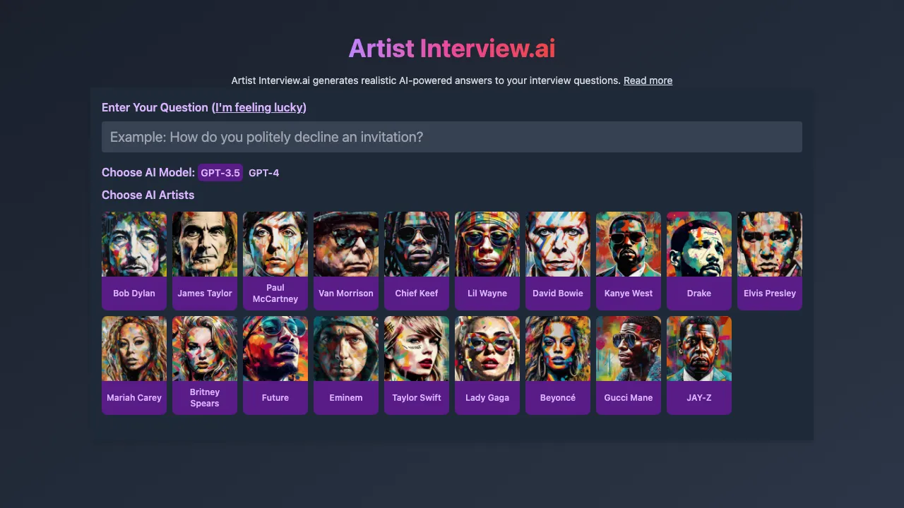 Artistinterview screenshot