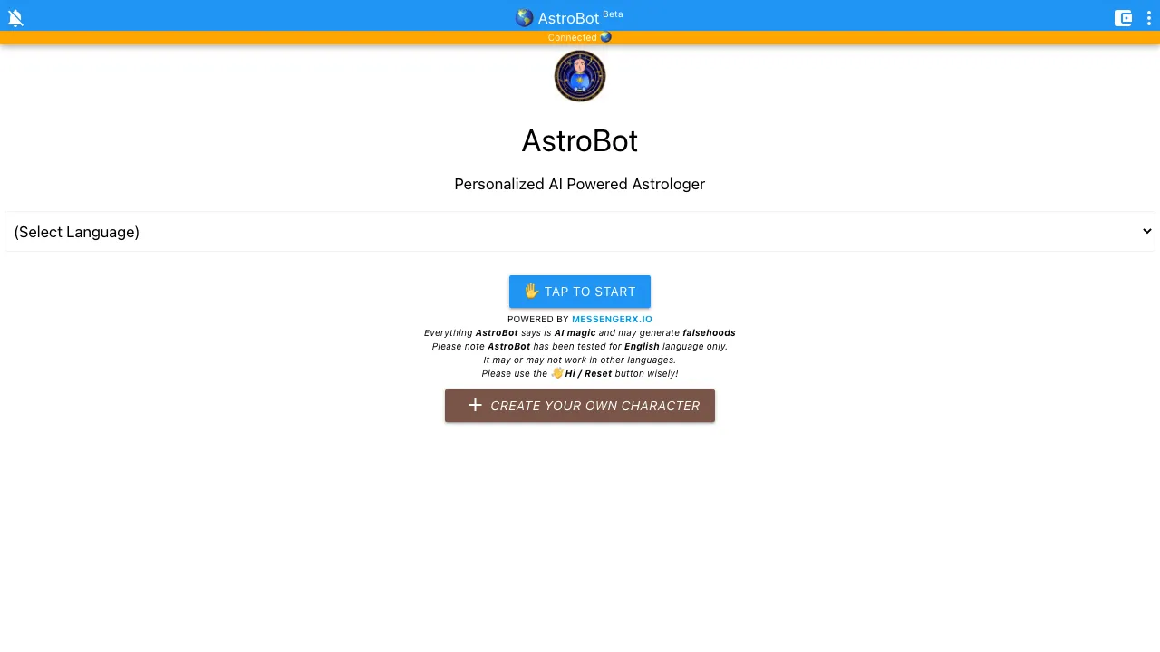 AstroBot screenshot