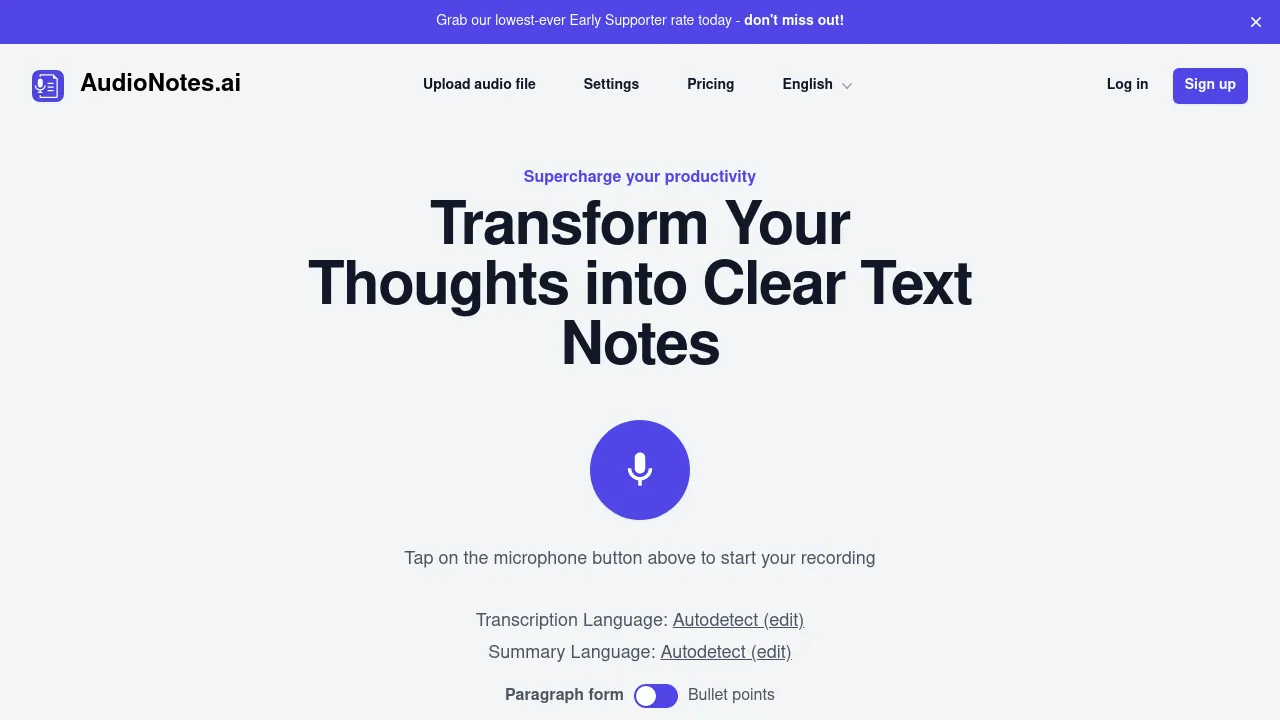 AudioNotes.ai screenshot