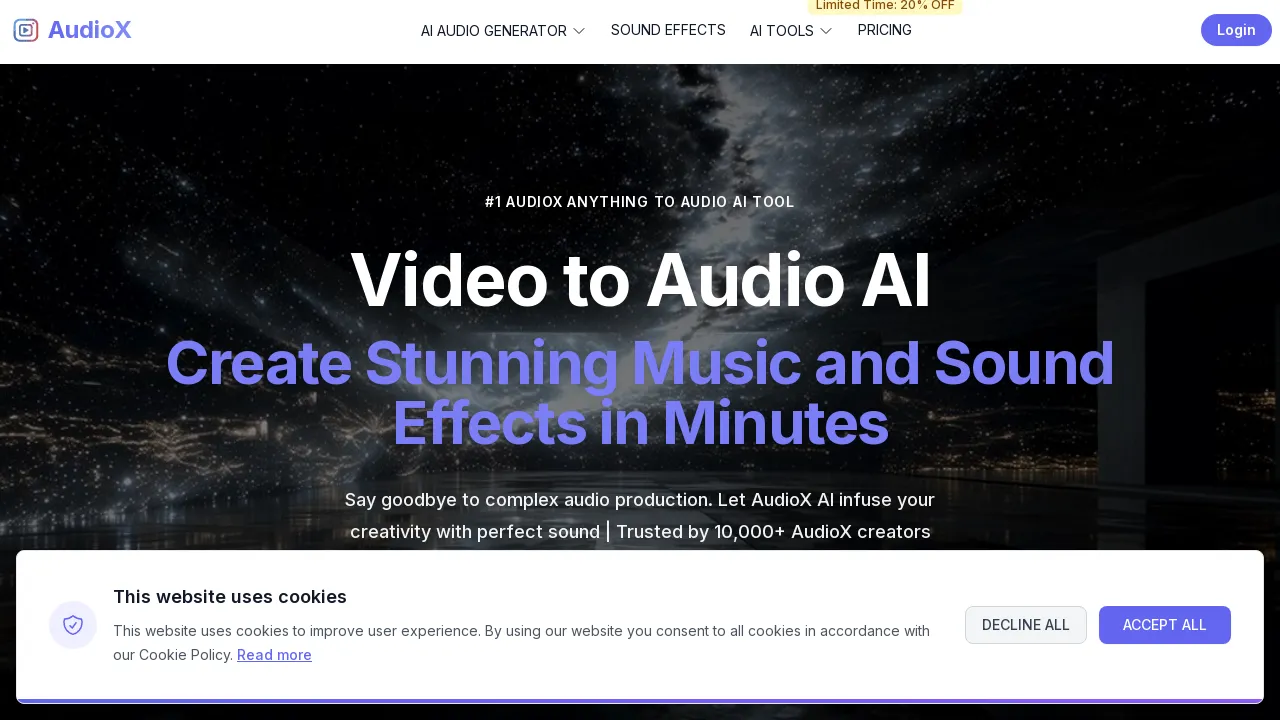AudioX - Professional AI Audio & Voice Generation Tool