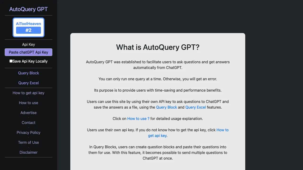 AutoQuery GPT screenshot