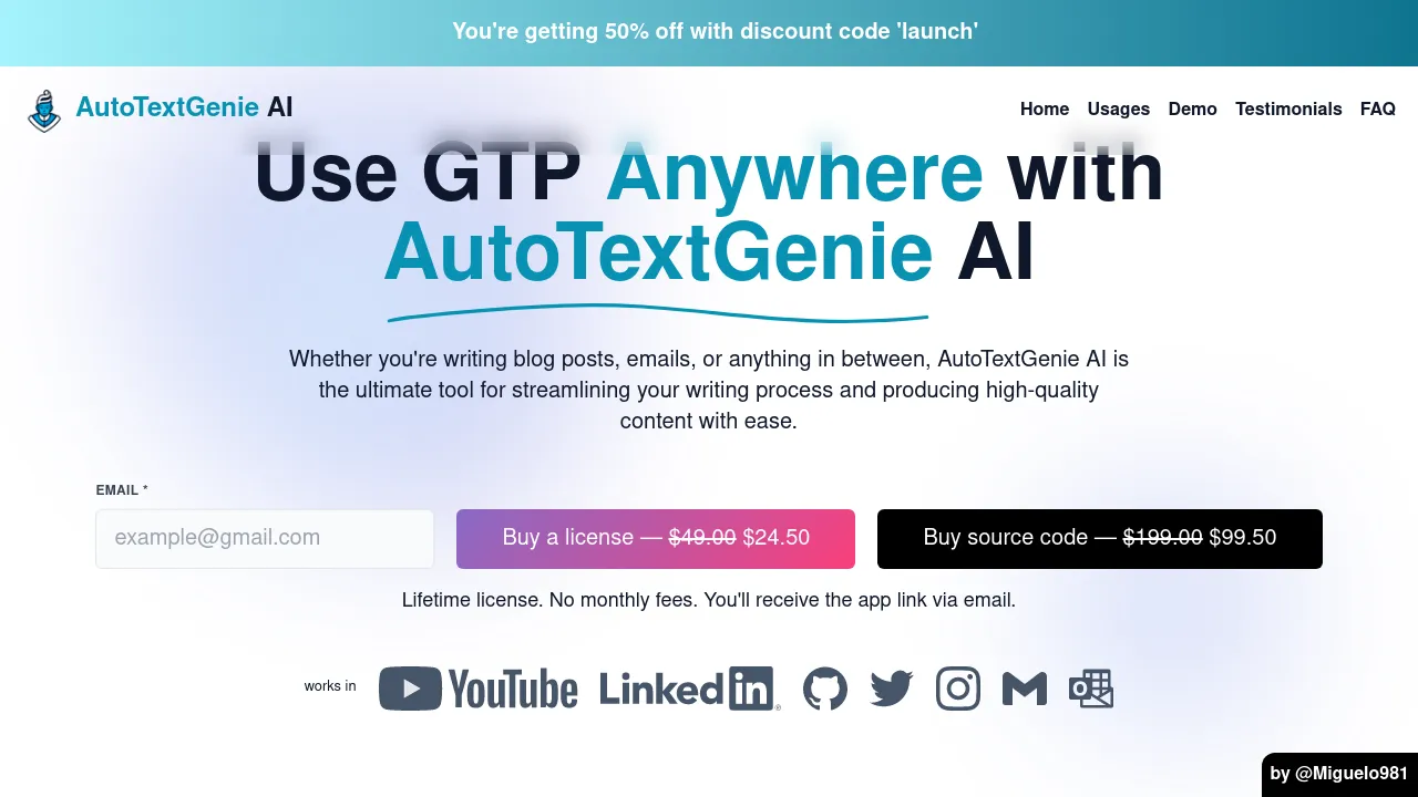 AutoTextGenie AI screenshot