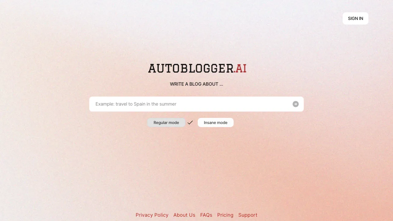 Autoblogger screenshot
