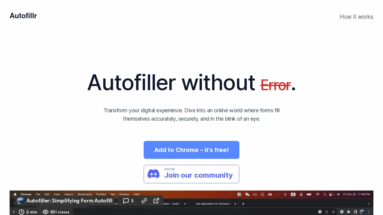 Autofillr screenshot