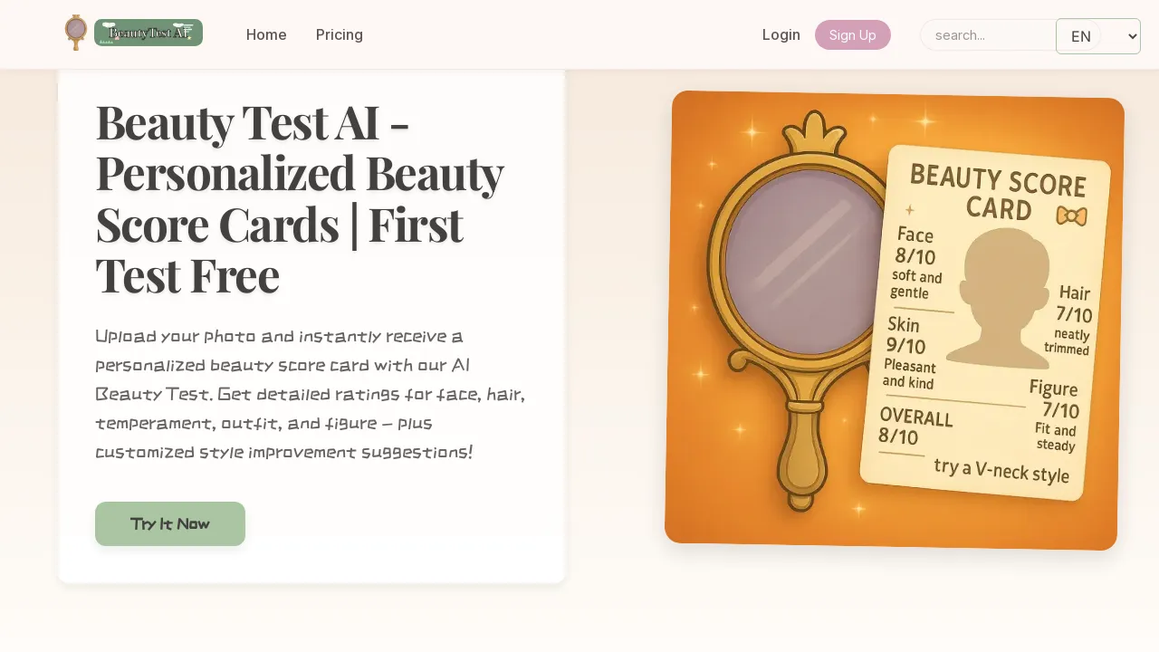 Beauty Test AI Card Generate