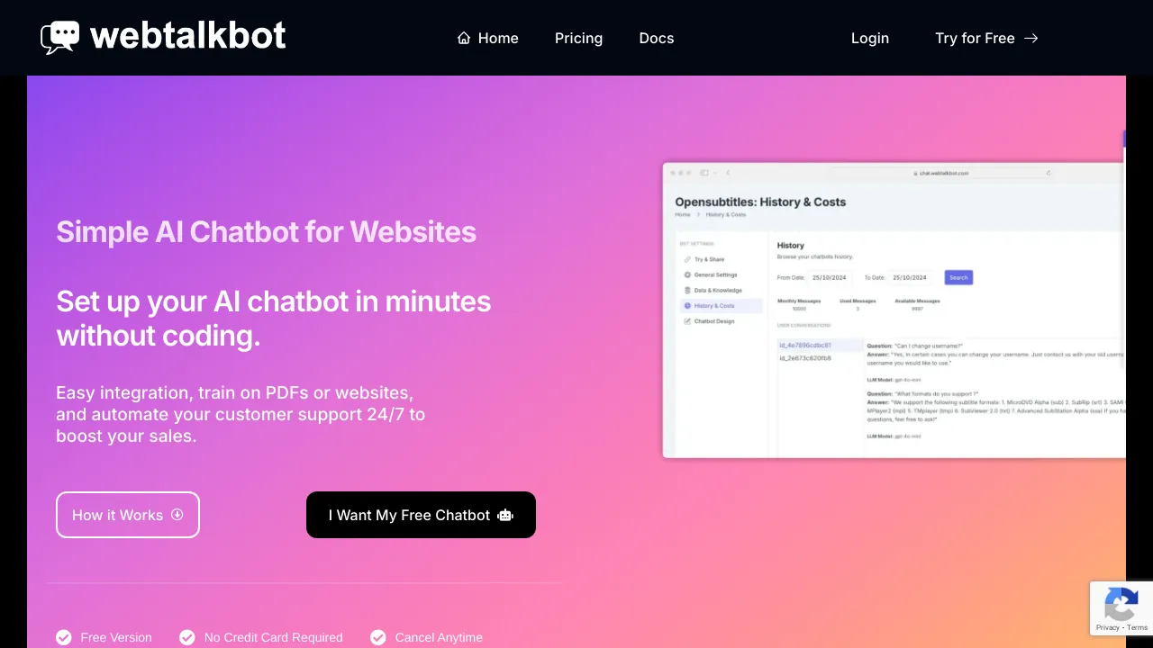 Best Free AI Chatbot for Website